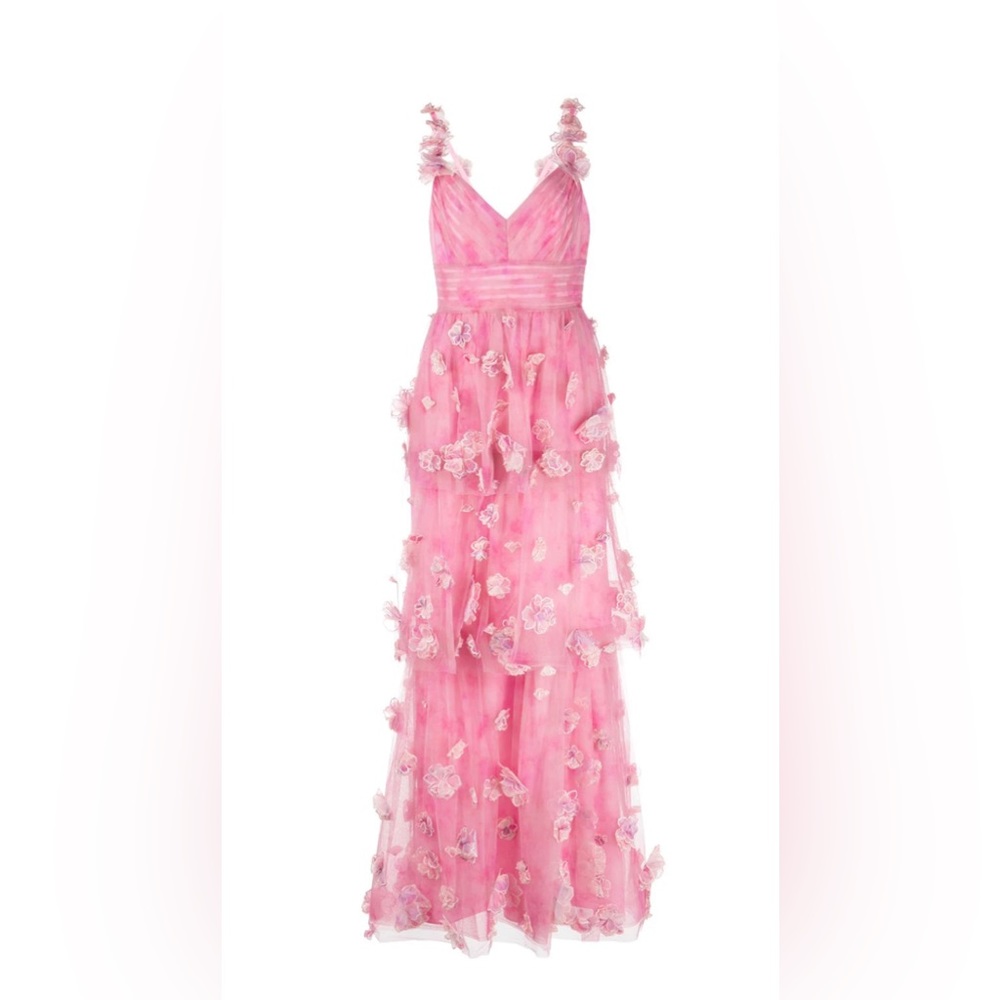 Marchesa Notte ombré-effect tulle gown
